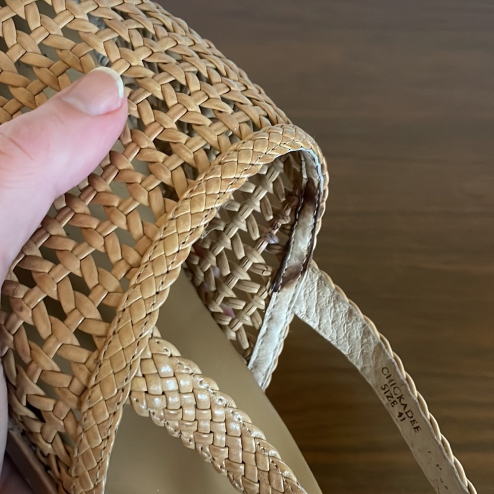 Bared woven leather sandals - women's size 10.5/11 (Euro 41) - Picture 4 of 6